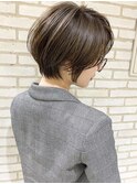 大人可愛い小顔ひし形クビレ丸みボブ20代30代40代大人ショート