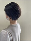 丸みショートボブ/大人ショート/ストレート/マットベージュ