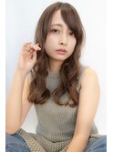 大人かわいい前髪セシルカットココアブラウンフリンジウェーブ