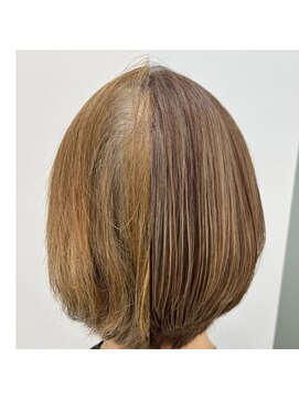 トランスパレント 髪質改善でおさまりのあるショートボブ