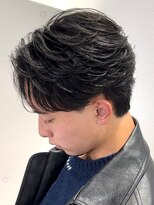 オーシャントーキョー 仙台(OCEAN TOKYO)&nbsp;黒髪センターパートショートニュアンスフェザーパーマ2ブロック