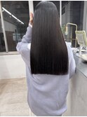 切りっぱなし　韓国　ブリーチ無し　髪質改善　縮毛矯正