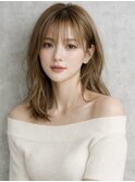 20代/モテ髪/小顔カット/薄めバング/イメチェン/大人可愛い/上田