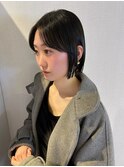 ミニボブ/髪質改善酸性ストレート/流れる前髪/美髪矯正