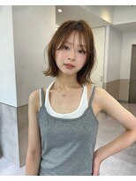 サンド 銀座(sand)&nbsp;縮毛矯正でも◎結べる外ハネくびれボブ/シースルーバング
