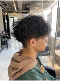 ツイストスパイラルパーマ波巻きスパイラルパーマメンズマッシュ