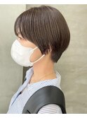 丸みショートカットくびれショートひし形ショートボブ前髪あり
