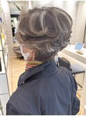 大人ハイライトマダムショート50代60代髪型