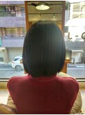 黒髪前下りボブ◆30代内巻き