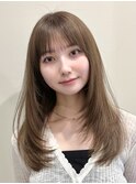 韓国風/レイヤー/小顔/前髪カット/髪質改善/グレージュ/透明感