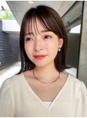 外ハネボブワイドバング似合わせカット小顔カットメルティカラー