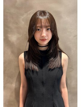 シーム 天神大名店(SEAM) オリーブカラー×レイヤーカット