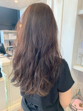 キャアリー(Caary) 福山市美容室Caary かきあげバング暗めオレンジブラウンカラー