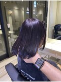wカラー ロイヤルパープル 暗髪 色落ちかわいい