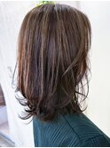 20代30代40代大人可愛い3Dカラー外ハネミディアム立体感レイヤー