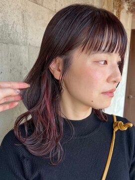 ミルヘアデザイン(mil hair design) イヤリングカラーインナーカラーハイライトフェイスフレーミング