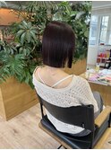 【OceanHair&Life田中愛梨】10代20代切りっぱなし艶レッドピンク