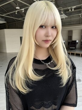 オズ 安積店(OZ) ダブルカラー外ハネボブインナーカラーハイライトケアブリーチ