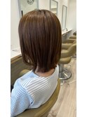 カーキベージュ×ミディアムボブ/20代30代40代50代