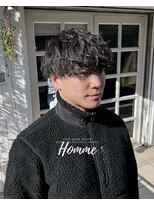 オムファミーユラグ(homme, famille raugh) 波巻きスパイラル