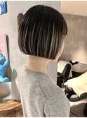 透明感カラー★20代30代ハイライトグレージュ小顔ボブ