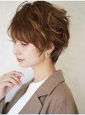 小顔くびれショート◎アプリコットオレンジ/ハイライト◎本厚木