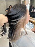 インナーカラーイヤリングケアブリーチミルクティーベージュ