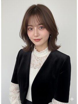 着物ヘア/大人ガーリー/ダークアッシュ/似合わせカット/水戸