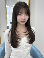 ボタン 熊本(VOTAN) 韓国ヘア/レイヤーカット/前髪/顔まわり/ブラウン/ベージュ