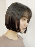 調布イルミナカラーミディアムボブベージュアッシュグレーカラー