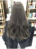 ブリーチなし透明感カラー☆アッシュブルージュ　原宿