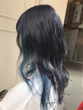 ヘアー ブランコ(hair Blanco) 全体カラー&インナーカラー♪ブルー