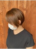 大人ショートボブ×ベージュカラー/刈り上げボブ◎30代40代50代