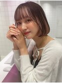 ダークアッシュ/ミディアムレイヤーカット［髪質改善/縮毛矯正］