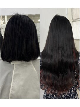 ハイエクステンション 近江八幡店(Hi-Extension) ダークブラウンINインナーレッド