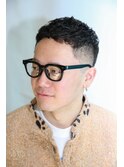 アッシュブラックカルマパーマクロップ爽やかbarberスタイル