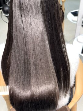 ヨーク(YOKE) 【YOKE】暗髪就活ヘアッシュグレージュカラー縮毛矯正髪質改善