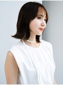◯波ウェーブパーマこなれミディアムパーマ薄めバング長めバング