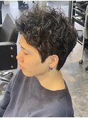 メンズスパイキーショートパーマ群馬高崎眉毛