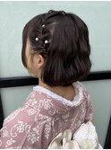 着物　ショートヘア　編み込み　ゆるふわ　ヘアセット　大阪