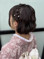 バサラ 大阪梅田店(VASARA)&nbsp;着物　ショートヘア　編み込み　ゆるふわ　ヘアセット　大阪