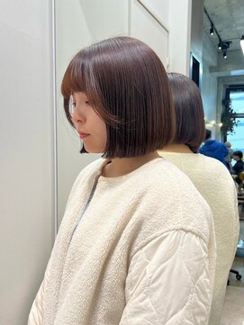 ココ 西葛西南口店(COコ) ぱっつんボブ前髪カット小顔顔周りチョコレートココアブラウン
