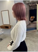 ピンクカラー/ボブカット/似合わせカット