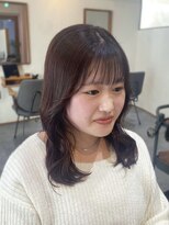 トワ(toi)&nbsp;くびれヘア/韓国ヘア/ボルドーブラウン/暗髪カラー/横浜/横浜駅