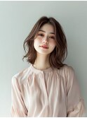 セミロング/イメチェン/外ハネボブ/美髪/ワイドバング/髪型