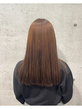 サバ ヘアー スペース(SABA hair space) ロング×オレンジブラウン