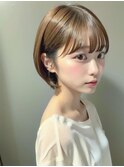 ショートボブミニウルフチェリーブラウン20代30代40代50代