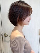 アフロート ルヴア(AFLOAT RUVUA) みね前下がりひし形ショートボブ30代40代50代くびれヘア丸顔面長