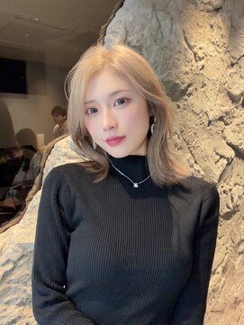 アスター 天神大名店(Aster) レイヤーカット/オリーブグレー/小顔ヘア/ココアベージュ