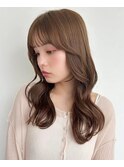ミルクティーベージュ/ロングレイヤー/コテ巻き/小顔美人p志木